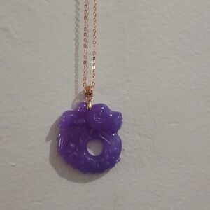 Purple Jade Pendant Necklace
